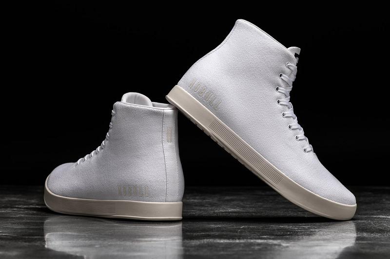 Nobull High-Top Ivory Canvas Men's Trainers White | USA N1455W